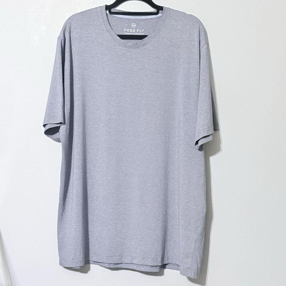 Men's Free Fly Apparel Short Sleeve Cotton And Bamboo Blend T-Shirt Blue/Gray